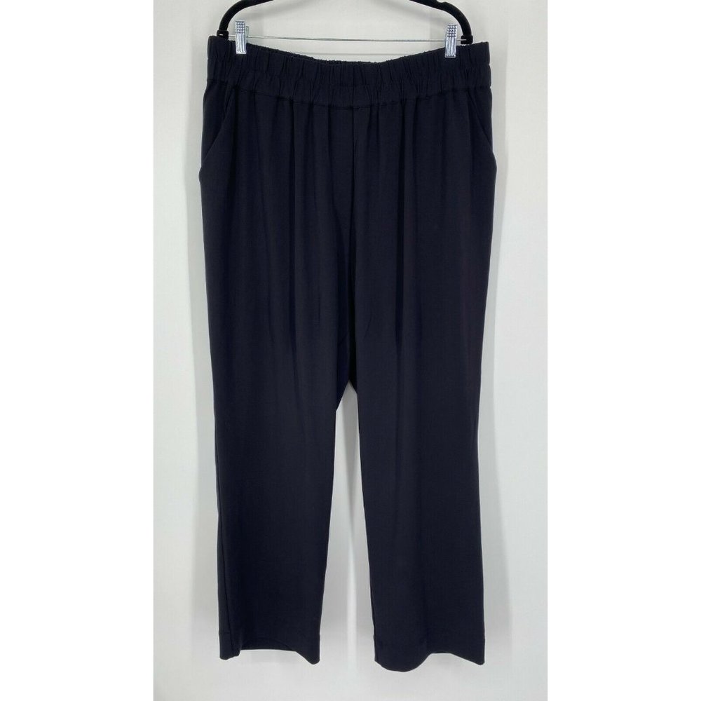 Universal Standard Eden Twill Pull-On Pants Size M /18  High Rise Stretch Black